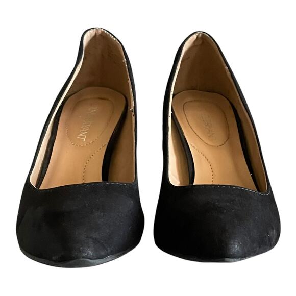 Lane Bryant Faux Suede Classy Black Block Heels Pumps - Picture 6 of 11